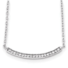 Sterling Silver Cubic Zirconia Curved Bar 18in Necklace