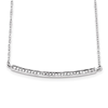 Sterling Silver Cubic Zirconia Long Bar Necklace 16in