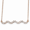 Rose Gold-plated Sterling Silver Cubic Zirconia Wavy Bar 16in Necklace