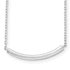 Sterling Silver Curved Bar 16in Necklace