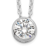 Sterling Silver Bezel CZ Solitaire Necklace 16in