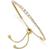 Yellow Gold-plated Sterling Silver Adjustable Cubic Zirconia Bracelet