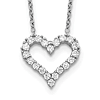 Sterling Silver Cubic Zirconia Open Heart Necklace