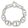 Sterling Silver Polished Chunky Mariner Link Bracelet 7.75in