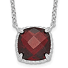 Sterling Silver 2.4 ct tw Square Garnet Solitaire Necklace