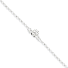 Sterling Silver 9in Flower Charm Anklet