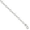 Sterling Silver 7.25in Wavy Link Bracelet