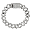 Sterling Silver Men's Monaco Link CZ Bracelet 8.5in