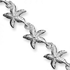 Sterling Silver 7in Starfish Charm Bracelet