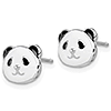 Kid's Sterling Silver Madi K Enameled Panda Bear Post Earrings