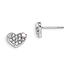 Sterling Silver Pink Enamel Swarovski Elements Heart Earrings