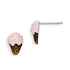 Sterling Silver Madi K Enameled Ice Cream Earrings Swarovski Elements