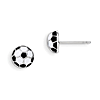 Sterling Silver Madi K Enameled Soccer Ball Post Earrings