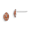 Sterling Silver Madi K Enameled Football Post Earrings