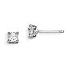 Sterling Silver Madi K 4mm Square CZ Basket Set Stud Earrings