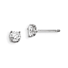 Sterling Silver Madi K 5mm Round Basket Set CZ Stud Earrings