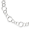 Sterling Silver Circle and Oval Link Necklace 42in