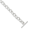 Sterling Silver 8.75in Link Toggle Bracelet with Oval Links 7mm