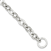 Sterling Silver Toggle Bracelet with Braided and Smooth Links 8.75in