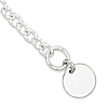 Sterling Silver Engravable Disc with Cable Link Bracelet 7.5in