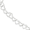 Sterling Silver Italian Large Heart Link Bracelet