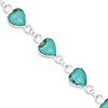 Sterling Silver Heart-shaped Turquoise Bracelet 7in