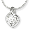 Sterling Silver CZ Wrap Pendant and Snake Chain Necklace