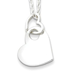 Sterling Silver 5/8in Dangle Heart with 16in Chain