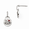 Silver Hello Kitty Dangle Post Earrings with Swarovski Elements