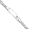 Sterling Silver 6in Baby ID Bracelet with Heart