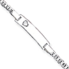 Sterling Silver Baby ID Heart Bracelet with Anchor Links