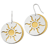 Sterling Silver 14k Yellow Gold-plated Sun Earrings
