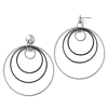 Sterling Silver Ruthenium-plated Quad Hoop Earrings