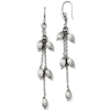 Sterling Silver Textured Beads Triple Strand Dangle Earrings 2 3/4in