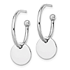 Sterling Silver Hoop Earrings with Dangling Discs