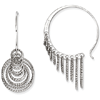 Sterling Silver 1 3/8in Laser-cut Multi Hoop Earrings
