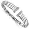Sterling Silver Tapered Cuff Bangle Bracelet with Cubic Zirconia