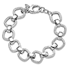 Sterling Silver Textured Square Wide Link Bracelet 7in