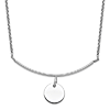 Sterling Silver Bar With Dangling Disc Necklace
