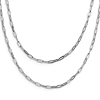 Sterling Silver Two Strand Paper Clip Link Necklace