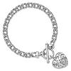Sterling Silver Fancy Pierced Heart Bracelet 7.5in
