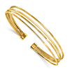 Gold-plated Sterling Silver Four Strand Cuff Bracelet