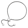 Sterling Silver Adjustable Heart Charms Bolo Bracelet