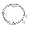 Sterling Silver Cross Charms Wrap Bracelet