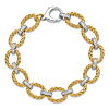 Gold-plated Sterling Silver Cubic Zirconia Woven Link Bracelet 7.25in