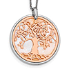 Rose Gold-plated Sterling Silver Mother of Pearl Tree of Life Necklace