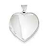 Sterling Silver Smooth Heart Locket 7/8in