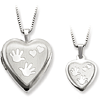 Sterling Silver Hands and Hearts Locket Set