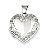 Sterling Silver 5/8in Patterned Heart Locket