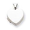 Sterling Silver Smooth Heart Locket 1/2in